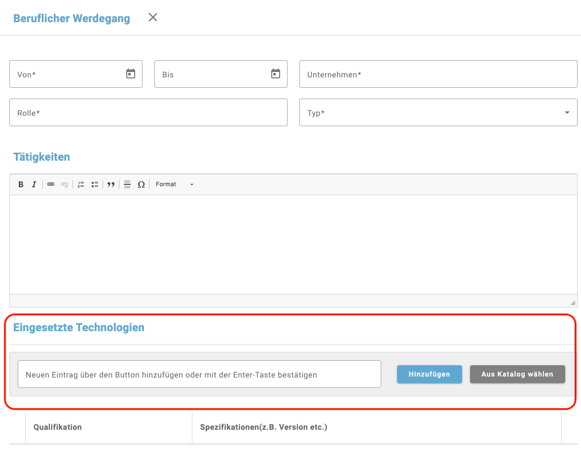tajo_qualification_add Beruflicher Werdegang